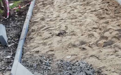Подготовительный этап укладки тротуарной плитки